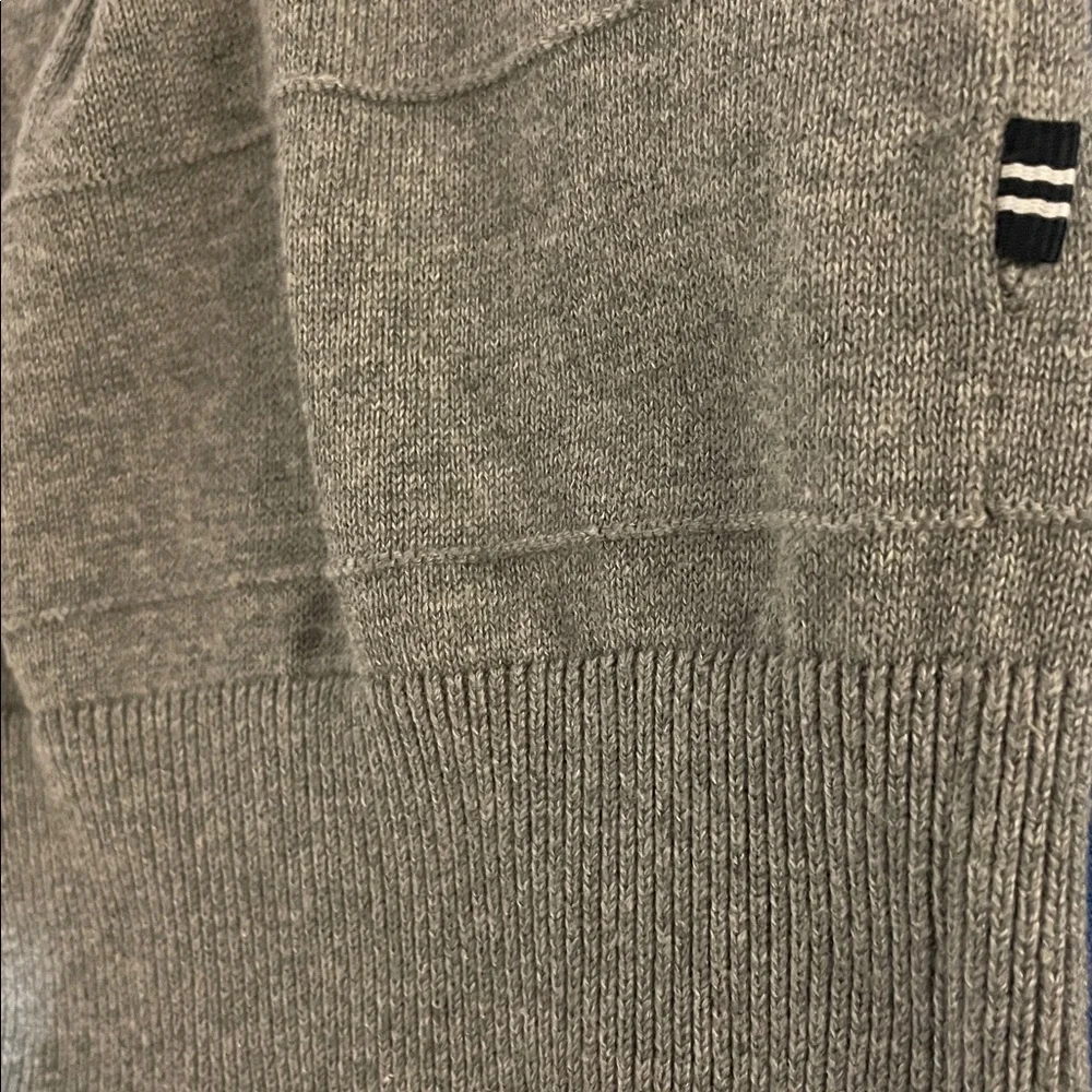Men's Nautica Sweater Vest 100% Cotton Gray w Horizontal Textured Ribs Size M